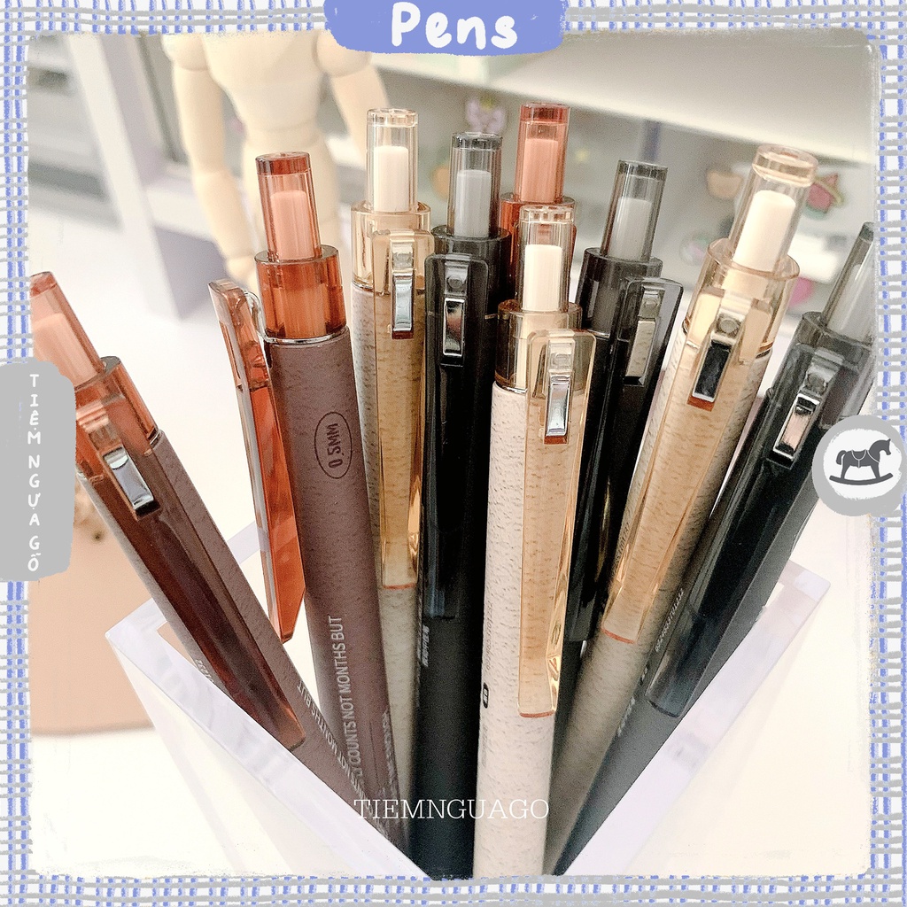 Bút gel đen Domi vintage ngòi 0.5 - Tiệm Ngựa Gỗ