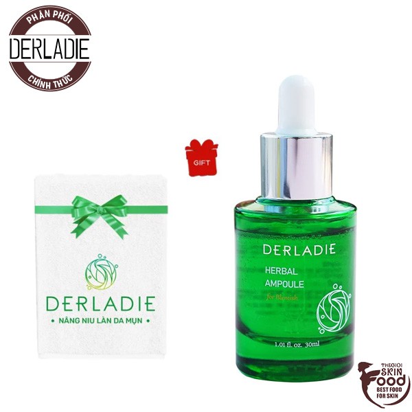 Tinh Chất Thảo Dược Hỗ Trợ Giảm Mụn Derladie Herbal Ampoule For Blemish 30ml