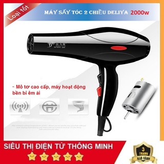 Máy Sấy Tóc Deliya, Công Suất Lớn 2000w Tỏa Nhiệt Mạnh Đều - 2 Công Tắc Chỉnh Gió Nhiệt Riêng Biệt