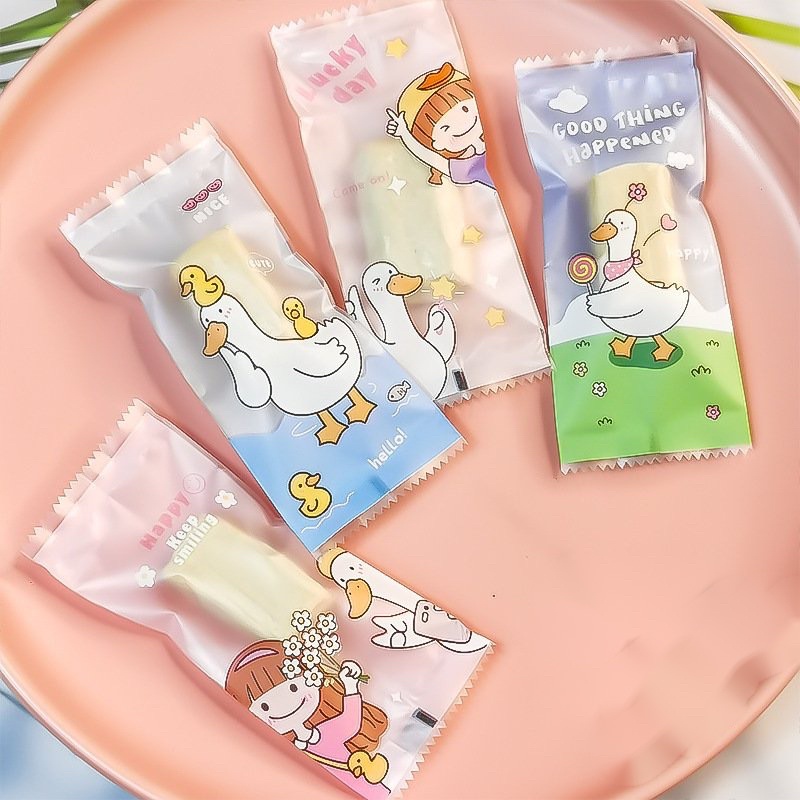 Túi nhựa đựng kẹo nougat hàn miệng 4x9cm nhiều mẫu - 200 cái