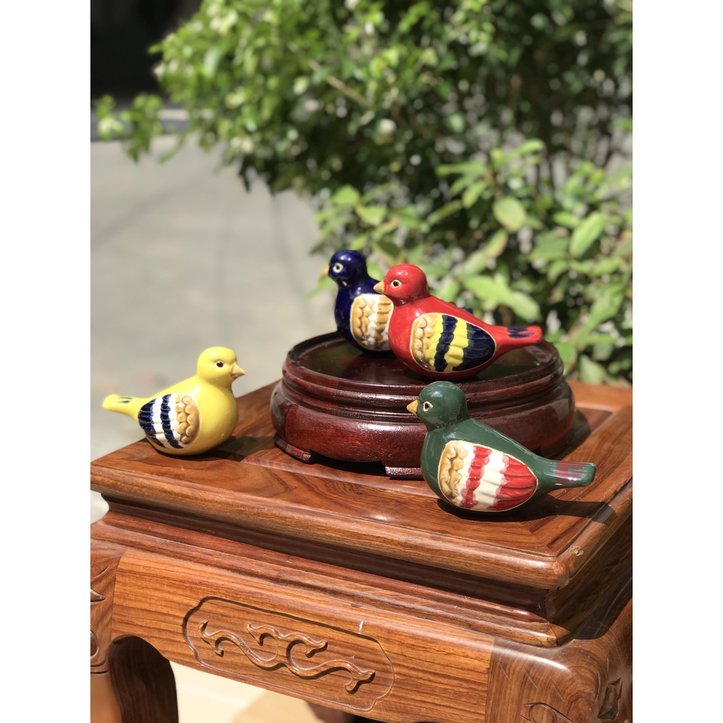 Tượng Hình Chim Thủ Công Gốm Sứ Nam Bộ Trang Trí Decor Tặng Phẩm