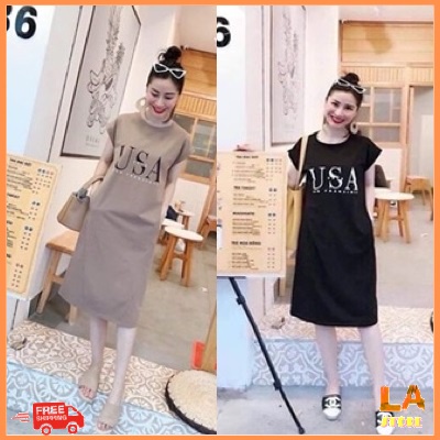 Váy xuông USA dáng dài Vải cotton mềm mịn mát thời trang