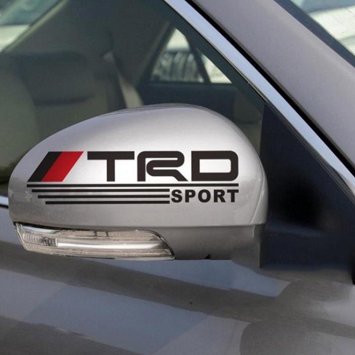 Bộ tem dán gương chiếu hậu Logo TRD trang trí Ô tô( hàng cao cấp) - D-Shop