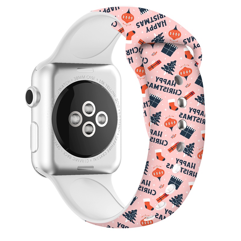 Dây Đeo Silicon Hình Người Tuyết Dễ Thương Cho Đồng Hồ Thông Minh Apple Watch Series 7/6/SE/5/4/3/2/1 38-45mm