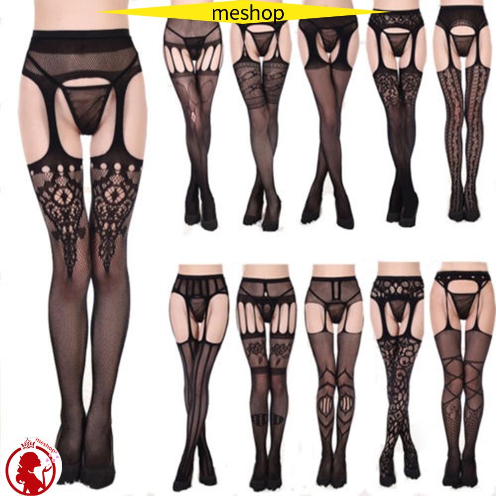 Quần Tất Lưới Co Giãn Thêu Họa Tiết Sọc Quyến Rũ Plus Size Cho Nữ