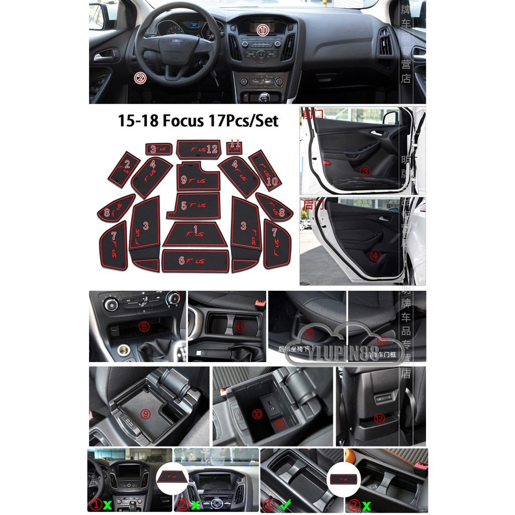 Thảm Lót Cốc Nước Chống Bụi Chống Trượt Cho Xe Hơi ford focus 2009-2018 ford focus 2009