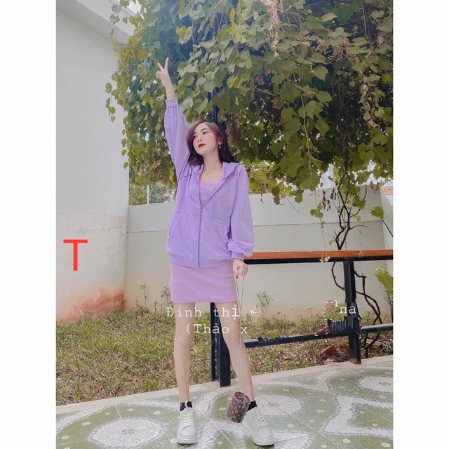 Áo khoác nỉ tím trơn TTP979