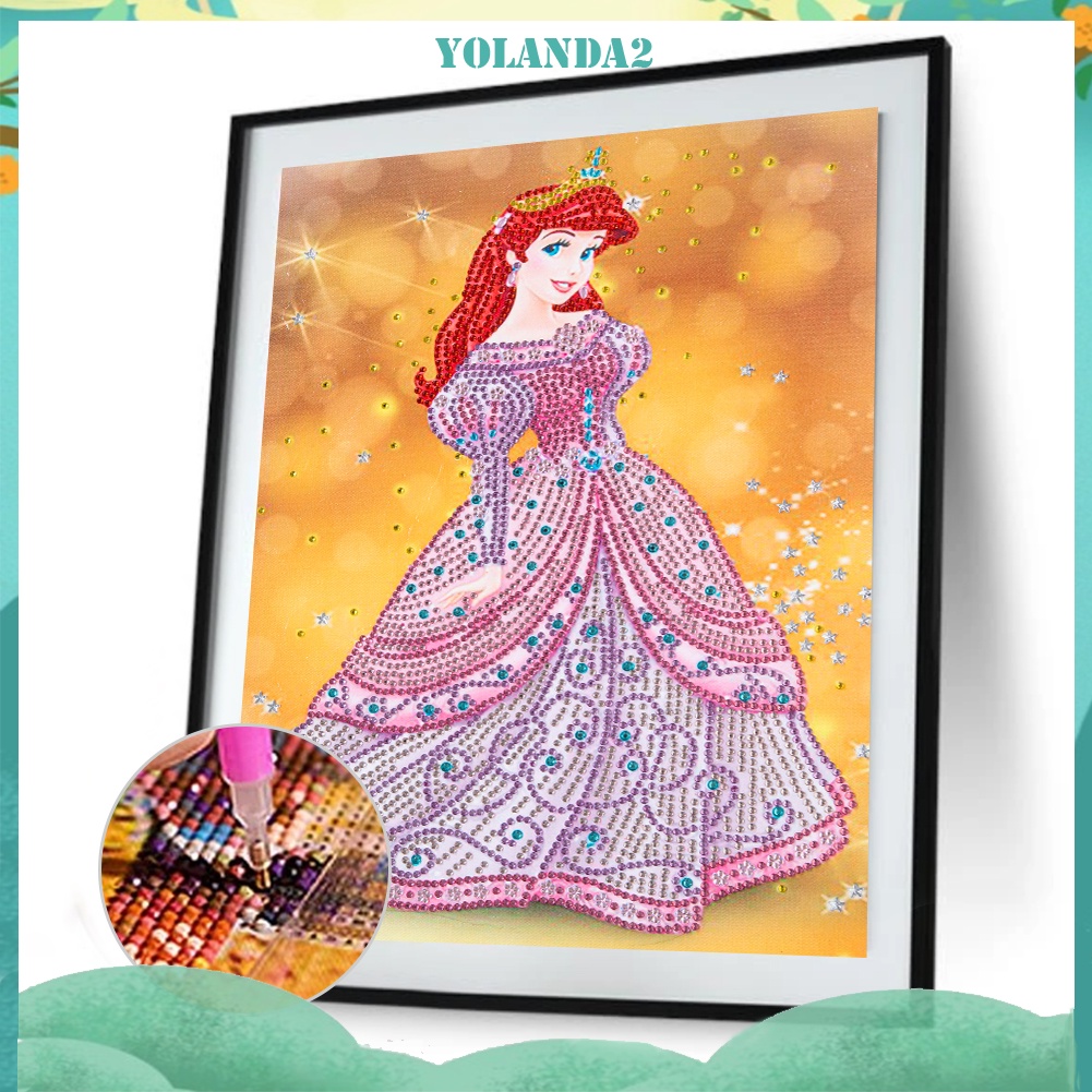 Bộ tranh đính đá 5D tự làm hình công chúa dễ thương