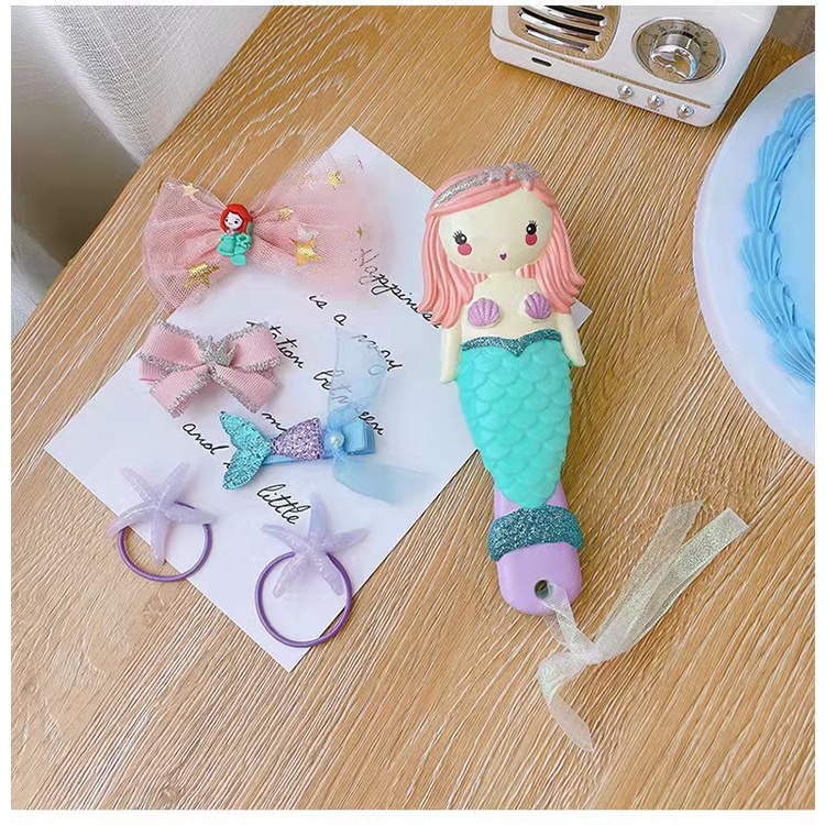 Hộp 6 món dụng cụ làm tóc kiểu hoạt hình xinh xắn cho bé gái