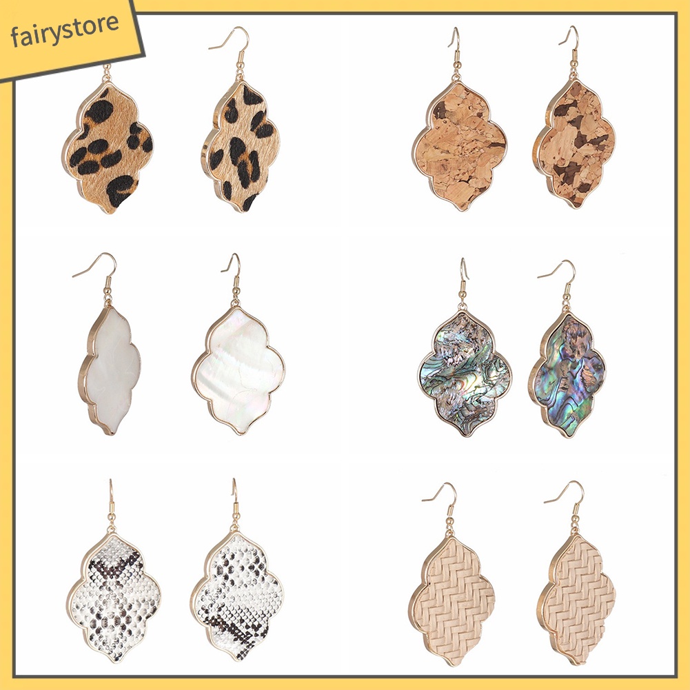 Bông Tai Mặt Tròn Họa Tiết Da Báo Thời Trang Cho Nữ