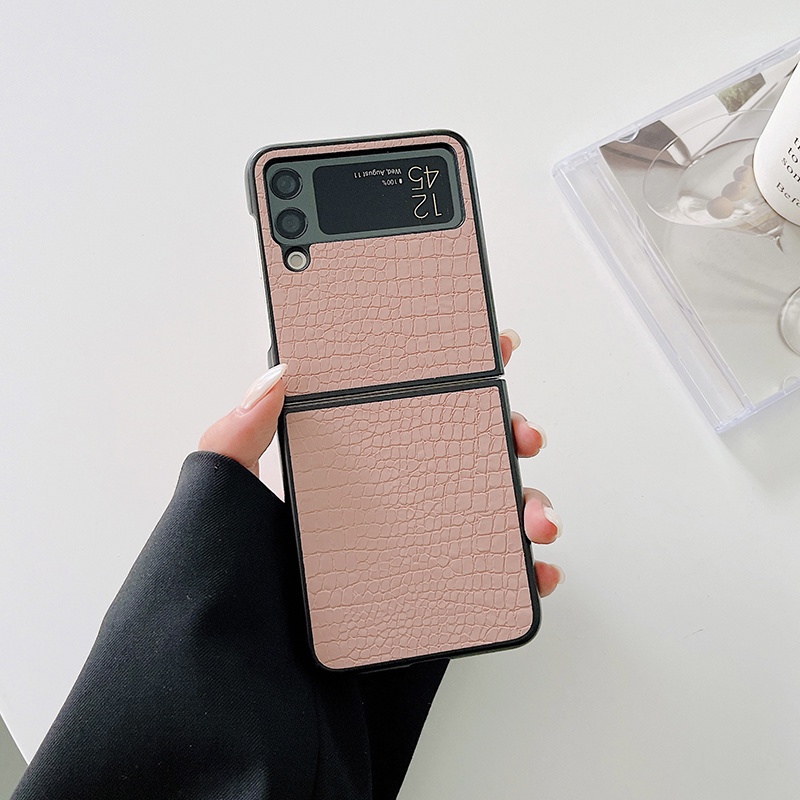 Ốp Điện Thoại Da Pu Sang Trọng Cho Samsung Galaxy Z Flip 3 5G ZFlip3 Zflip 3 Luxe Galaxy ZFlip3