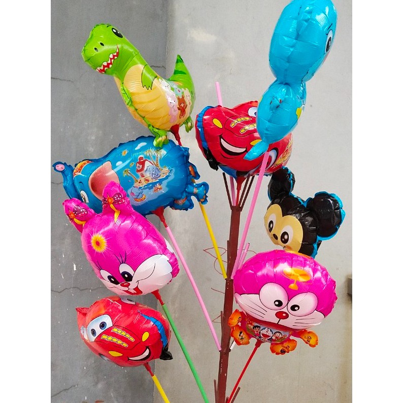 Combo 30 bóng bay hình con thú đáng yêu, ngộ nghĩnh + que to TA12