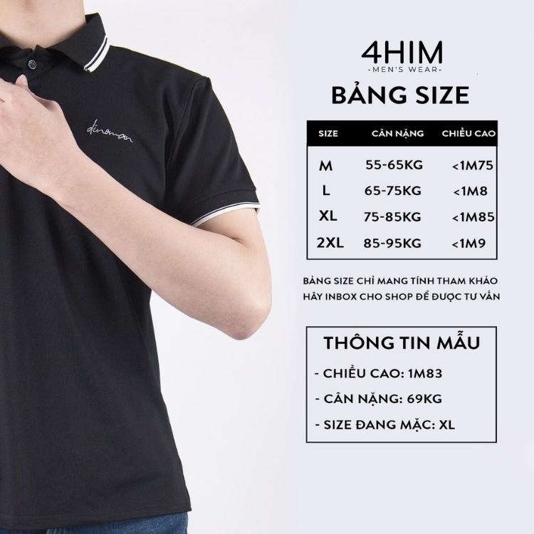 Áo thun nam cổ bẻ ngắn tay 4Him regular fit chuẩn hàng xuất, áo polo nam cao cấp chất cotton thoáng mát