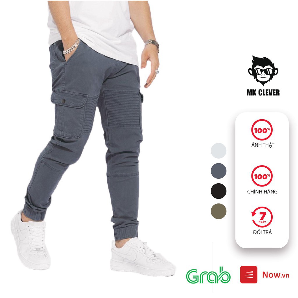 Quần dài nam jogger kaki túi hộp MK CLEVER, vải co giãn lên form chuẩn đẹp QJK01 - Hàng nhập khẩu