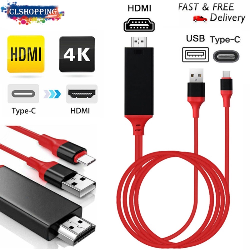 Dây cáp USB 3.1 loại C Hdmi Hdtv Kabel 2M 4K * 2K Cable For  Samsung S9 S8 S10 Note 8/9 Huawei Mate10 P20 Macbook