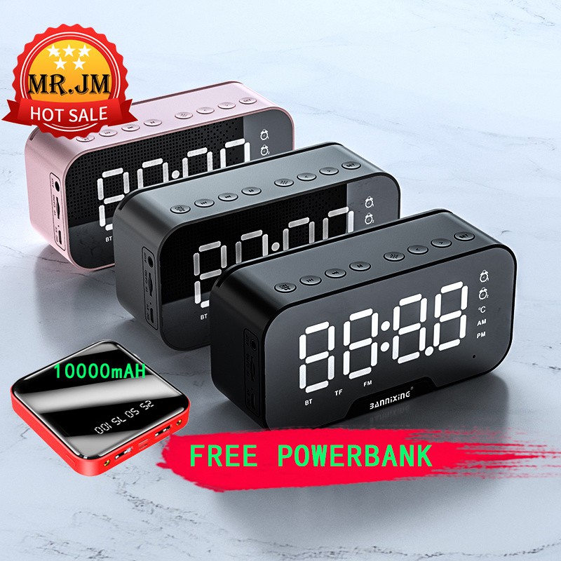 [ Bảo Hành ] Loa Bluetooth Kiêm Đồng Hồ Báo Thức Padabanic Nghe Nhạc Mp3 Đa Năng Âm Tốt Mượt Mà Không Rè Pin Lâu 1400mAh