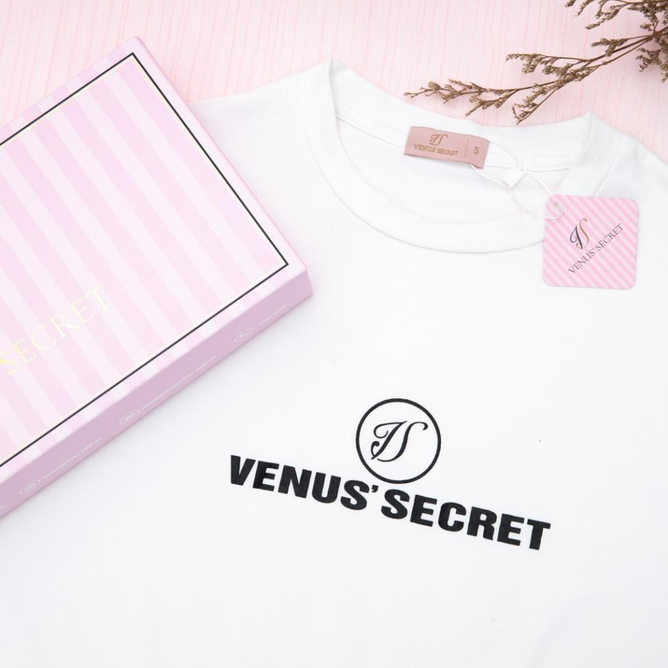 Xả Áo TShirt nữ in logo VENUSSECRET vải Cotton co giãn tốt, an toàn cho da New