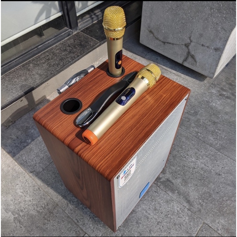 Loa Kéo AZPro AZ-310-3 đường tiếng bass 2.5 Tấc. Loa Karaoke Bluetooth Vỏ Gỗ-Tặng Kèm 2 Micrô