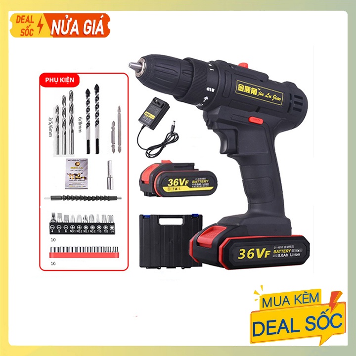 Máy khoan pin 36V Tặng hộp phụ kiện full chi tiết