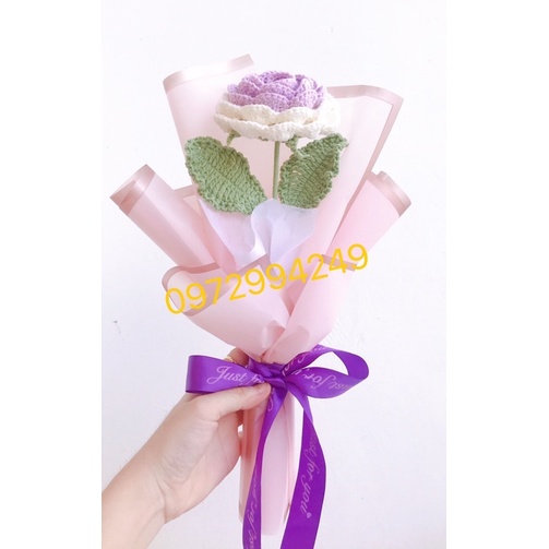 Hoa len handmade-Hoa hồng len