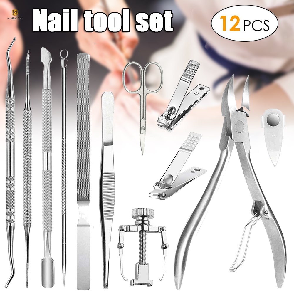 Bộ 12 dụng cụ làm móng chân loại bỏ móng chân mọc ngược sử dụng tại nhà