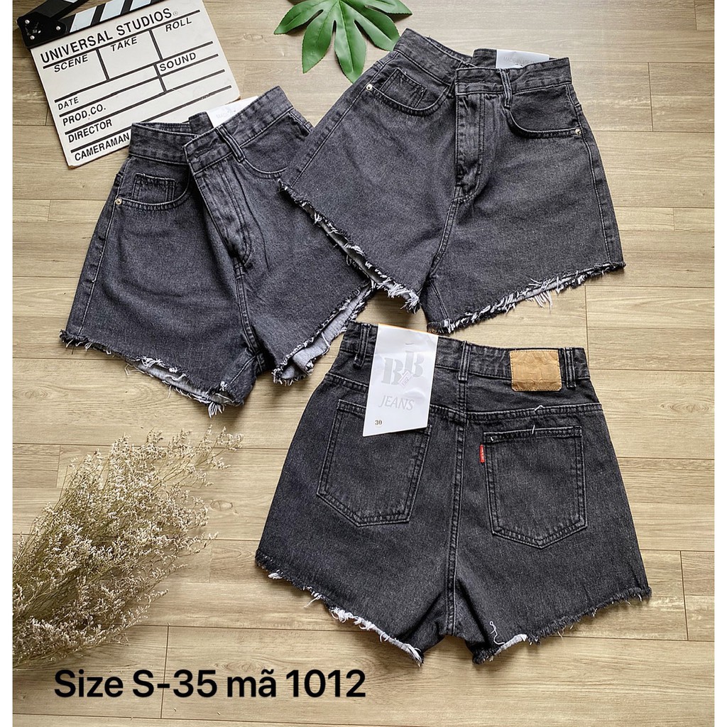 Quần short jean nữ màu xám từ size 40kg size đại 80kg mẫu trơn quần short lưng cao hàng VNXK - 2KJean