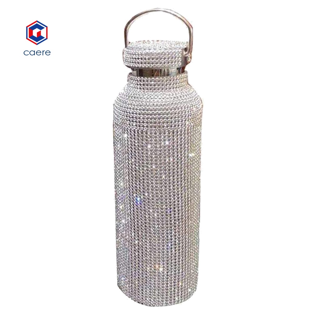 Bình Nước Giữ Nhiệt Họa Tiết Đính Đá Chất Liệu Thép Không Gỉ