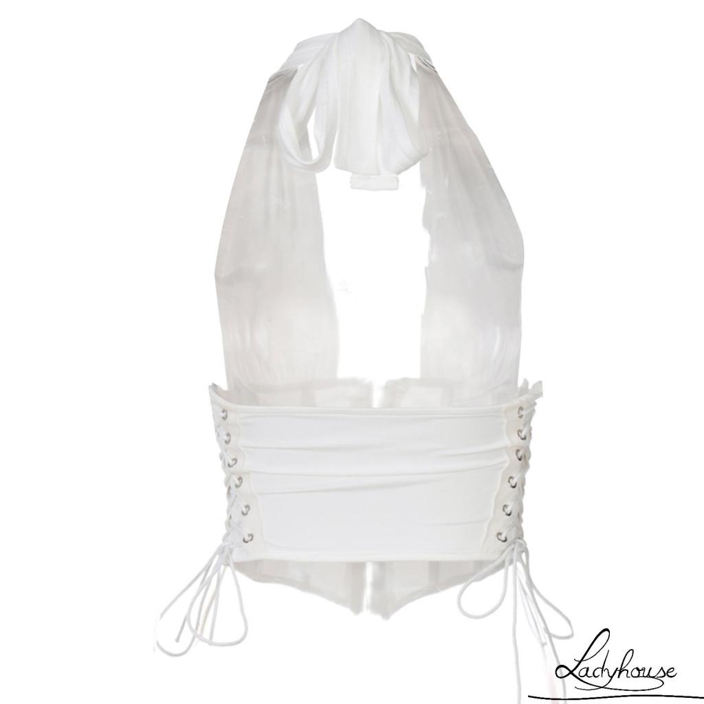 Áo Crop Top Hai Dây Cổ Khoét Sâu Màu Trơn Phong Cách Đường Phố Thời Trang Mùa Hè Cá Tính Dành Cho Nữ