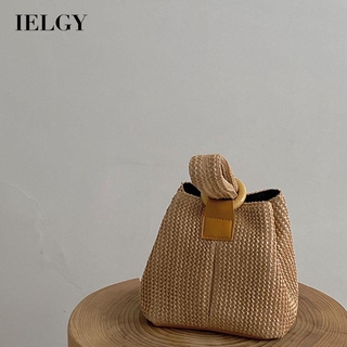 Túi xách đeo vai kiểu dáng đan lát màu trơn thời thượng cho nữ IELGY