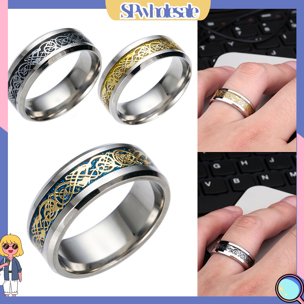Nhẫn đeo tay bằng thép titan thời trang dành cho nam