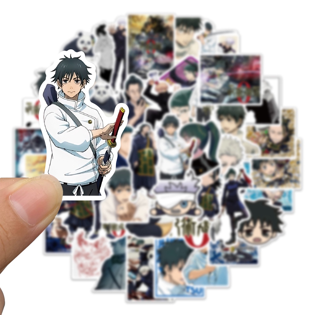Set 10/ 25/ 50 miếng dán trang trí hình nhân vật anime Jujutsu Kaisen dành cho máy tính xách tay điện thoại