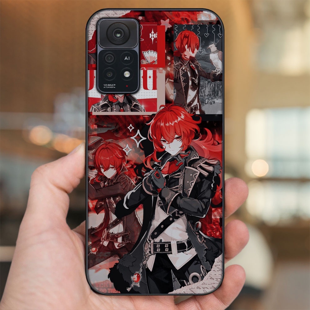 Ốp lưng Xiaomi Redmi Note 11 Pro 5G viền đen in hình Diluc Genshin Impact