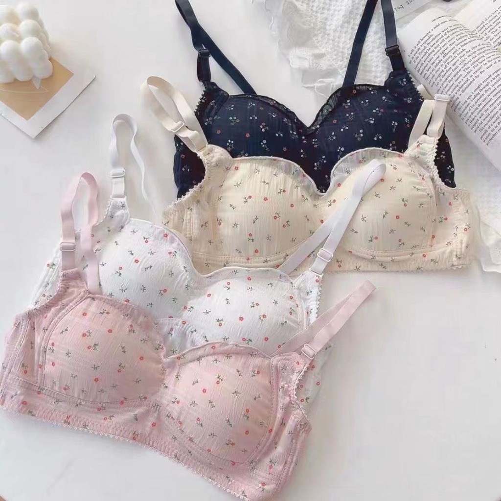 Áo ngực cotton đũi không gọng, Áo lót nữ mút mỏng êm nhẹ, 3 nấc cài SAVILL A739