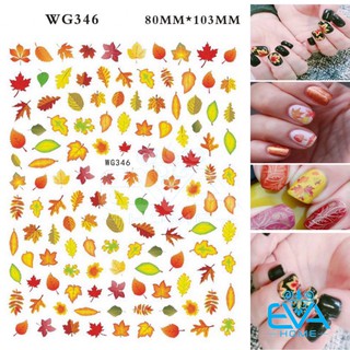 Decal Dán Móng Tay 3D Nail Sticker Hoạ Tiết Lá Mùa Thu Autumn Leaves WG346