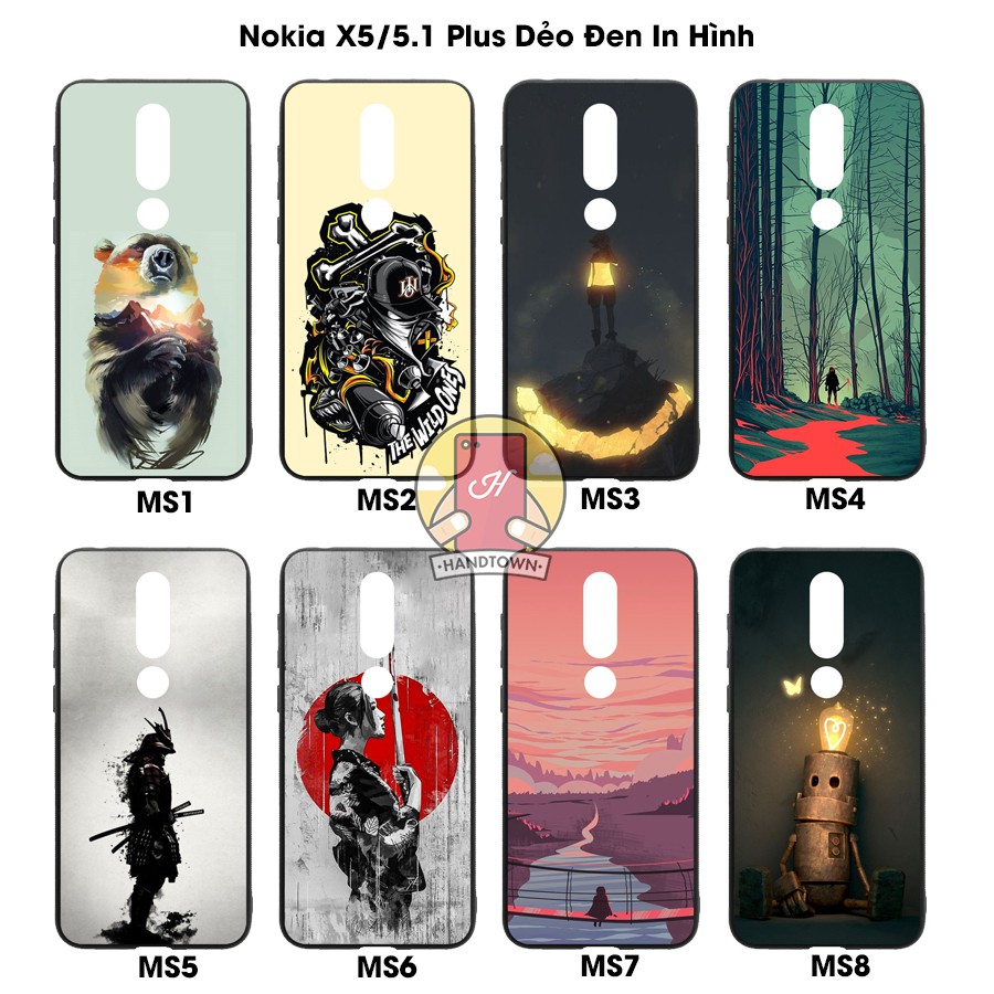 ỐP LƯNG NOKIA X5 DẺO ĐEN IN HÌNH PHẦN D