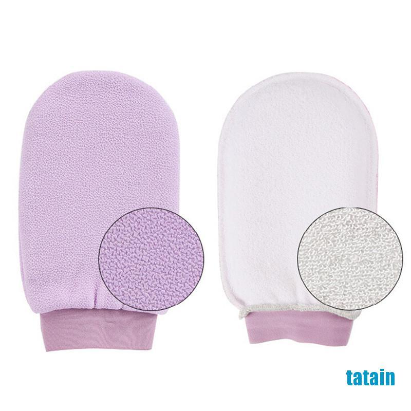 [TA] Shower bath gloves exfoliating wash skin mitt massage loofah body scrubber  WK