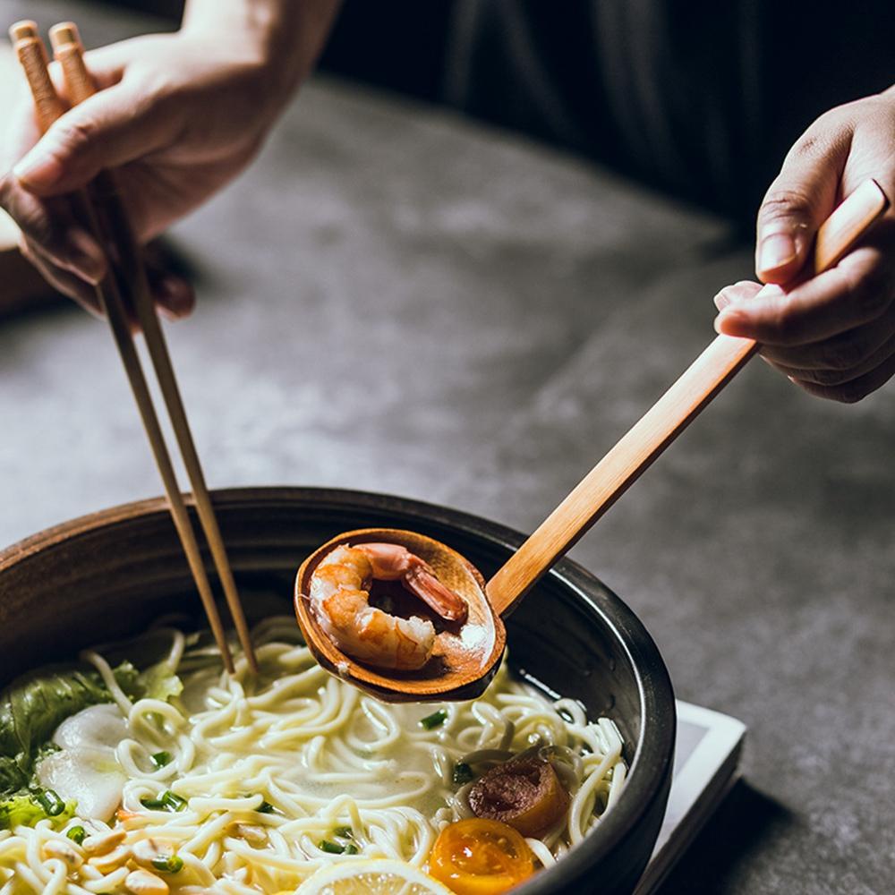 Muỗng Gỗ Cán Dài Phong Cách Nhật Bản