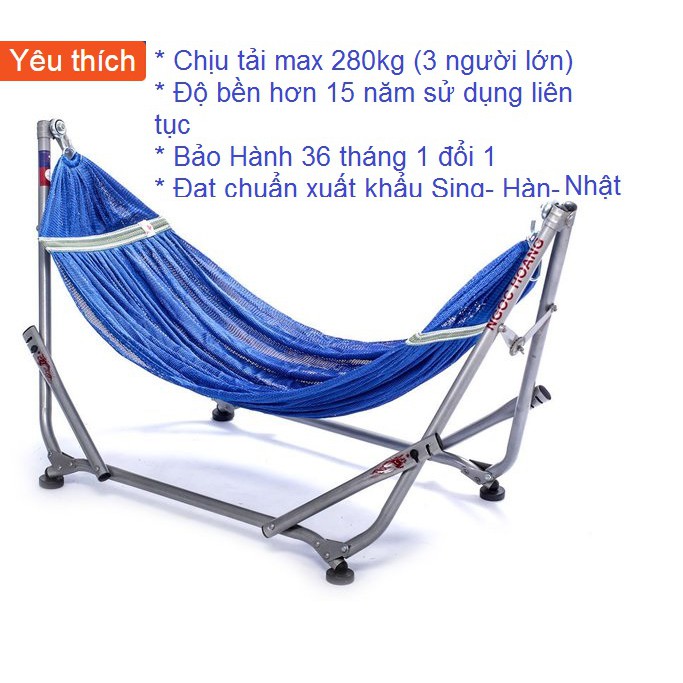 Combo Khung võng xếp Ngọc Hoàng + lưới võng DTX rộng 50cm