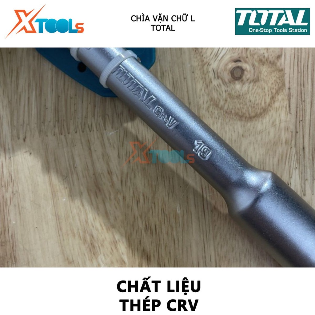 Chìa vặn góc chữ L TOTAL| kích thước 10mm - 19mm, chất liệu CR-V, chìa vặn được đúc nguyên khối [CHÍNH HÃNG] [XTOOLs]