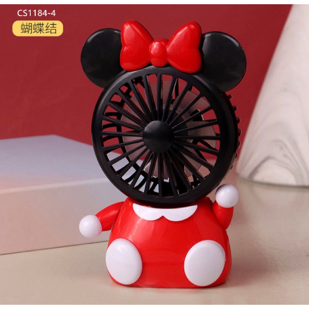 Quạt Mini Cầm Tay Hình Chuột Mickey Sạc Usb Siêu Đáng Yêu Cho Bé Thích Hợp Học Sinh - Sinh Viên - Nhân Viên Văn Phòng