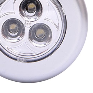 [Biho] 3 LED Battery Powered Wireless Night Light Stick Tap Touch Push Security Closet Cabinet Kitchen Wall Lamp