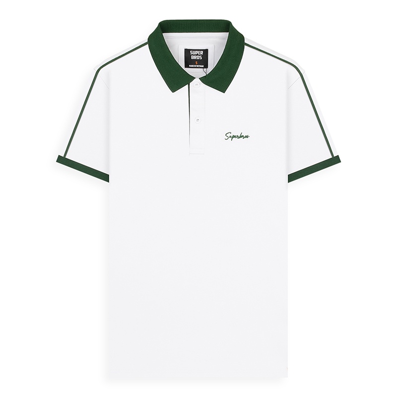 Áo polo nam phối viền vai super bros chất vải cá sấu cotton cao cấp xịn đẹp form slim fit tôn dáng, phong cách trẻ trung
