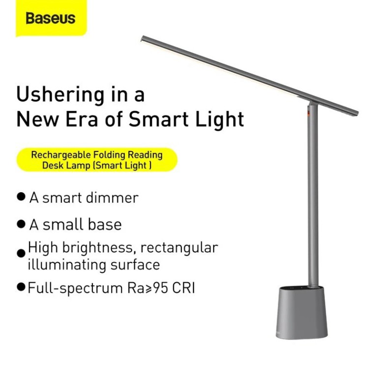 Đèn để bàn thông minh Baseus Smart Light  AI thích ứng ánh sáng môi trường bảo vệ mắt pin sạc 2200 và có thể gập lại gọn