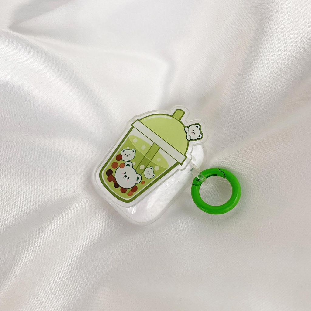 Vỏ Bảo Vệ Hộp Sạc Tai Nghe AirPods 1 2 pro 3 2021 gen3 Bằng Silicon Tpu Mềm Hình Ly Trà Sữa 4 Màu Dễ Thương