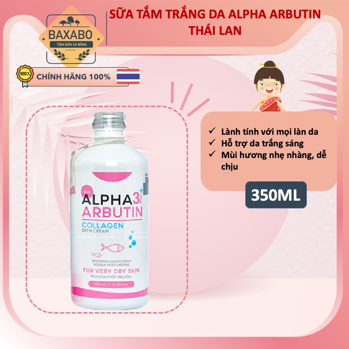 SỮA TẮM DƯỠNG TRẮNG DA ALPHA ARBUTIN 3PLUS NỘI ĐỊA THÁI LAN - HÀNG HÍNH HÃNG - 350ML