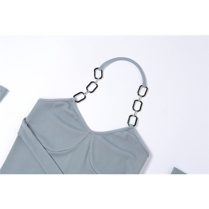 DUNEA Đầm hai dây ôm dáng kèm găng tay quyến rũ cho nữ