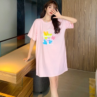 Đầm Suông Dài Tay Lỡ, Váy Suông Dáng Dài Nữ Cổ Tròn Chất Cotton In Hình Tinh Tế Hot Trending TTDS0249