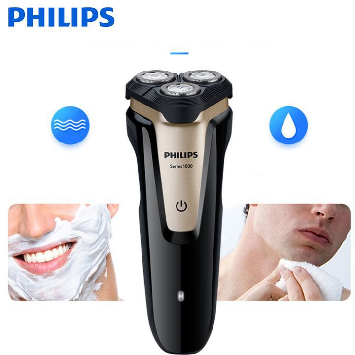 Máy cạo râu khô và ướt 3 lưỡi cạo cao cấp thương hiệu Philips S1020 - Hàng Nhập Khẩu