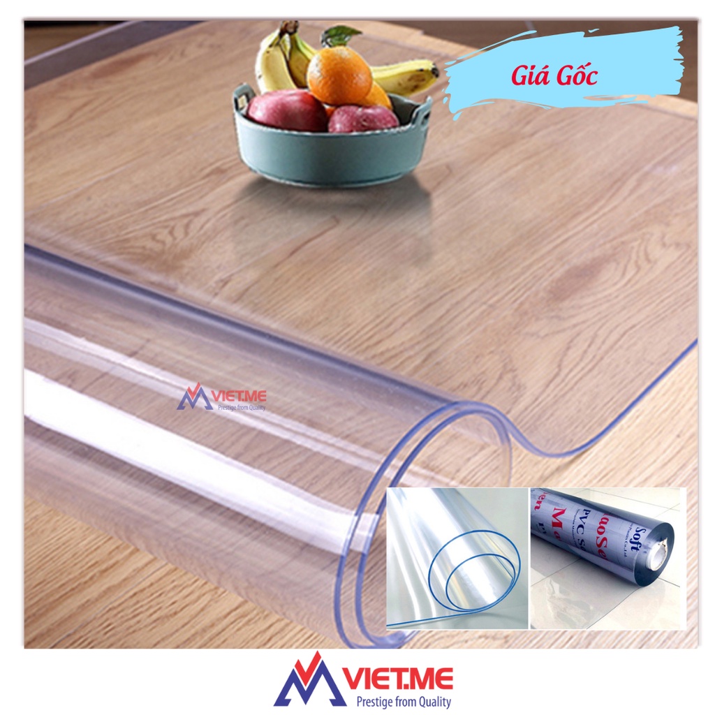 Tấm PVC Dẻo Trong 0.5mm | Tấm Nhựa Trong Trải Bàn | PVC Trong Suốt Dẻo | Đệm Lót Chống Thấm Nước