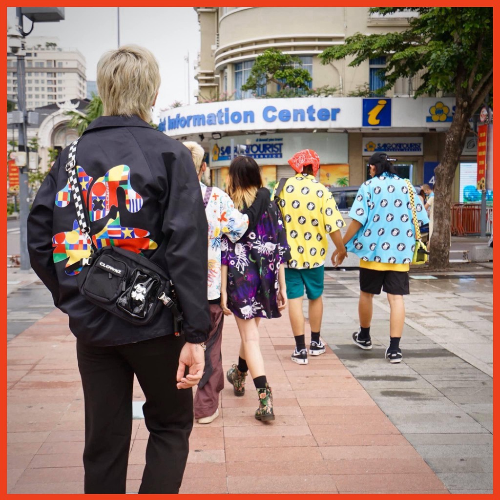 Túi đeo chéo ClownZ v4 thời trang nam nữ đi chơi đi du lich đen giá rẻ